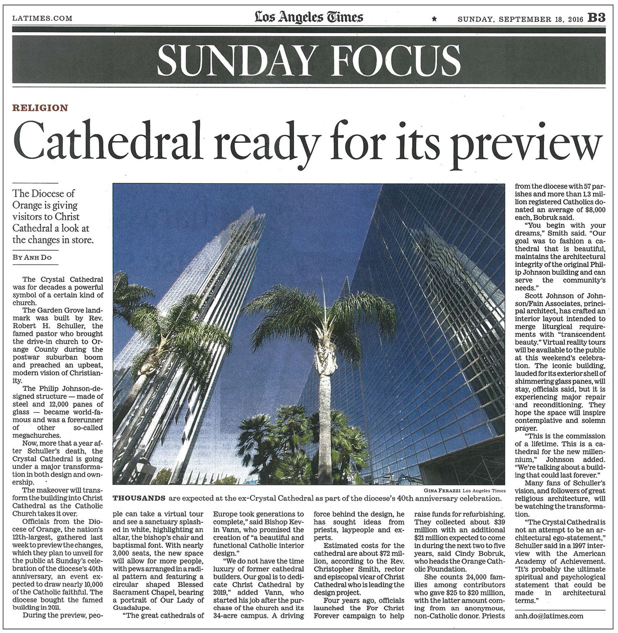 Christ Cathedral in the News